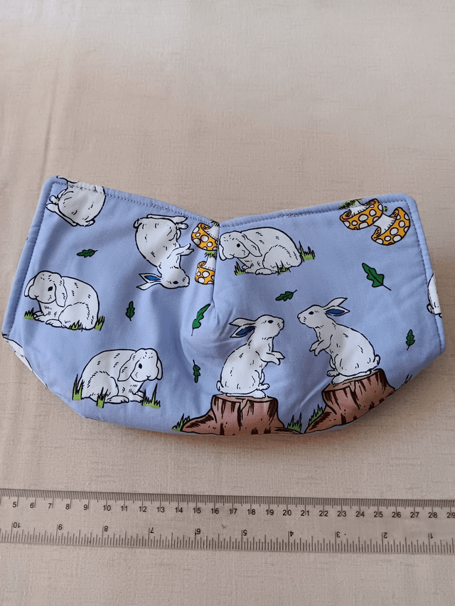Bowl Cosy Reversible Pink and Blue Bunny Print Cotton Fabric 