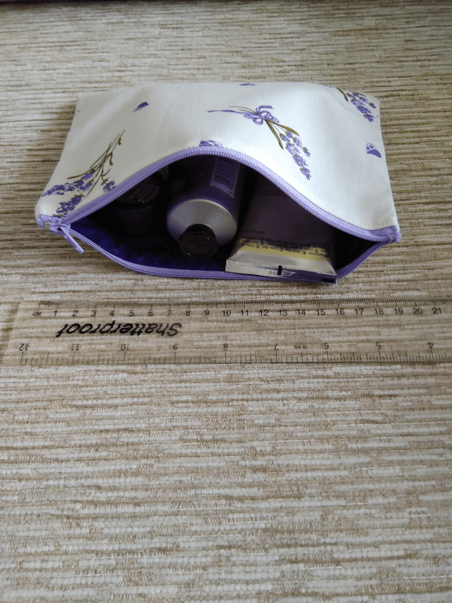 Cosmetic make up bag Lavender Sprays Cotton Fabric