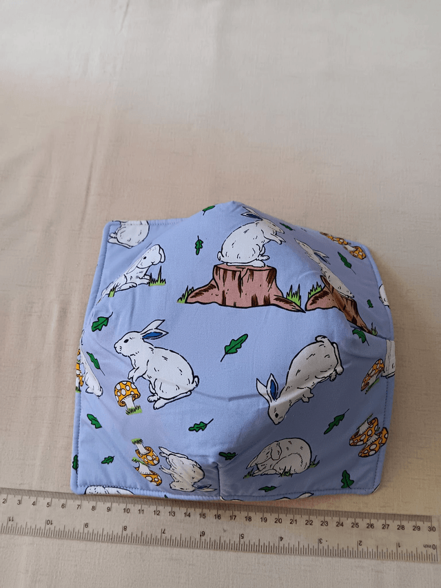 Bowl Cosy Reversible Pink and Blue Bunny Print Cotton Fabric 