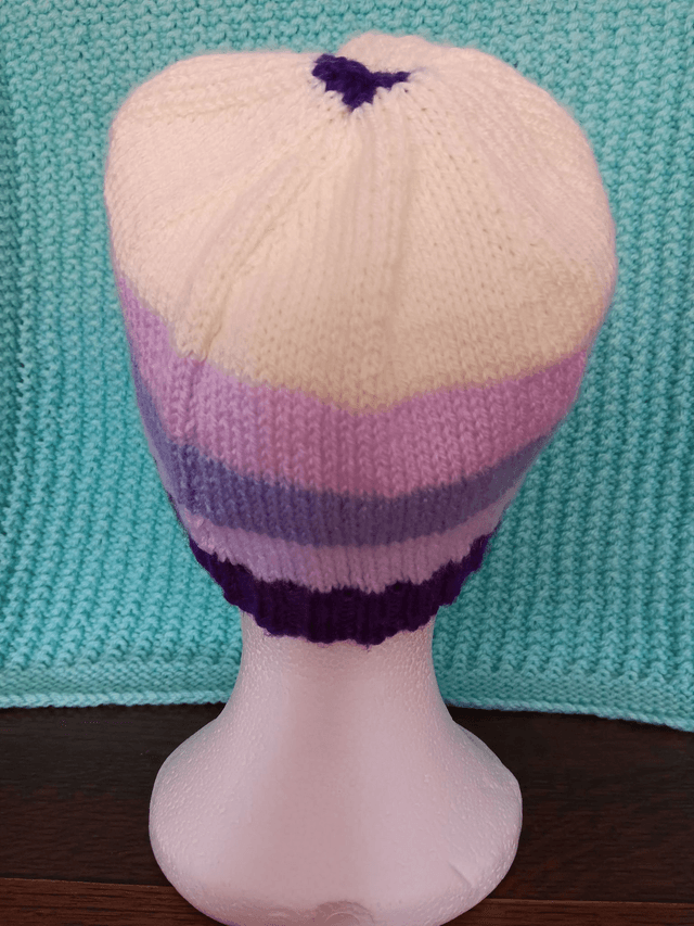 Striped Ladies Beanie Hat (2)