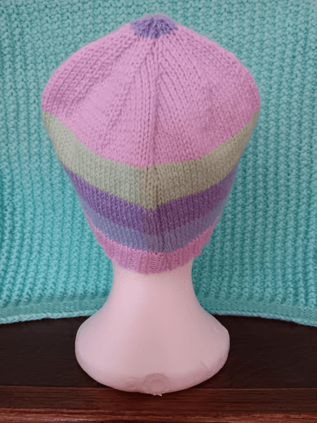Striped Ladies Beanie Hat (1)