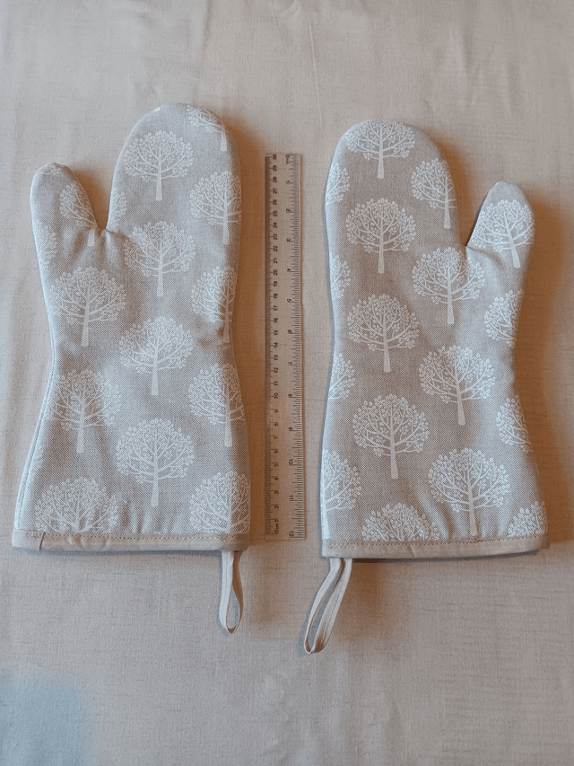 ONE Oven Gauntlet White Mulberry Trees Cotton Fabric 