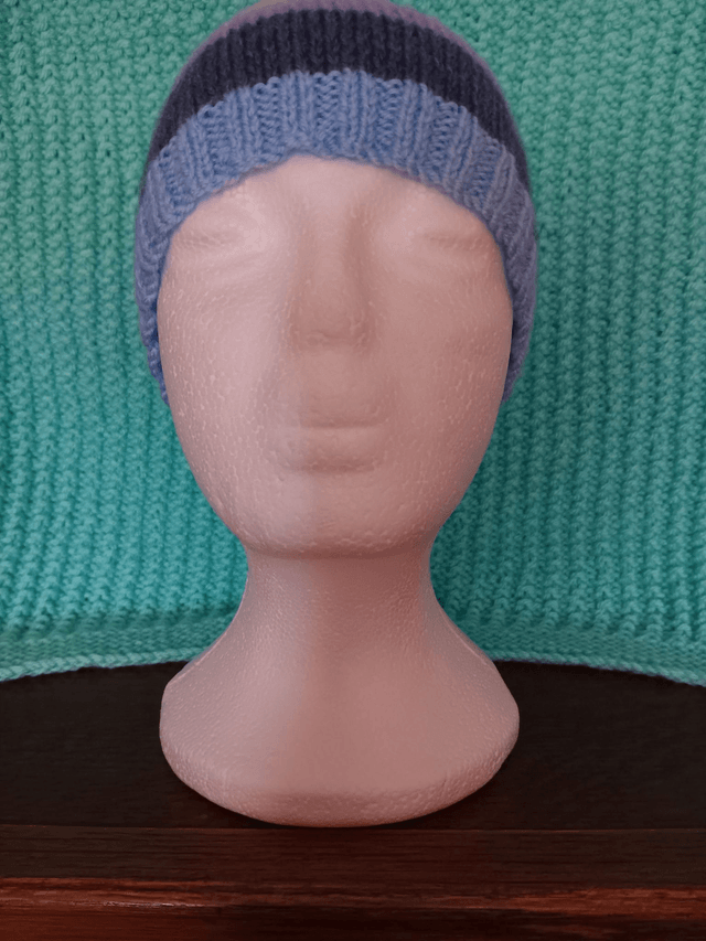 Striped Ladies Beanie Hat (4)