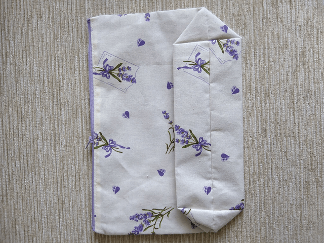 Large Box/Wash/Cosmetic Lavender Sprays Cotton print Fabric with Purple Waterproof Lining