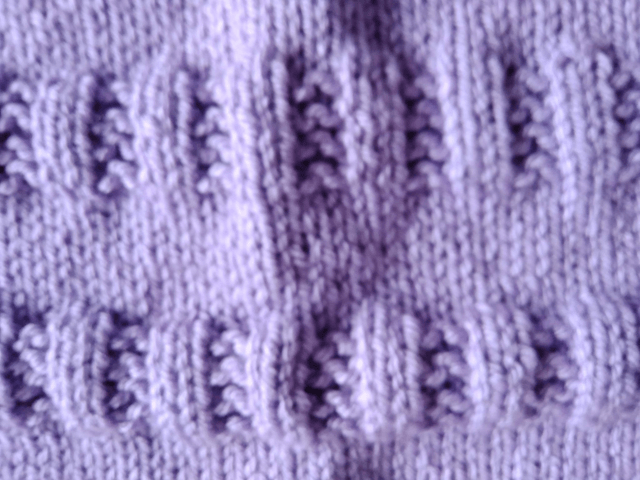 Lilac Baby Blanket Garter Rib and Stocking Stitch