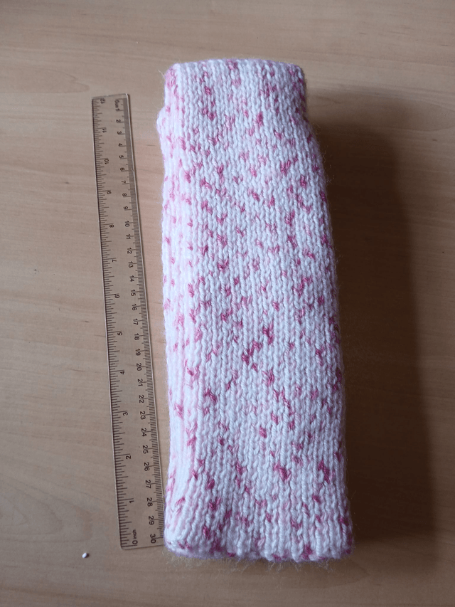 Pair of Leg Warmers, Pale pink yarn with pastel and cerise pink flecks
