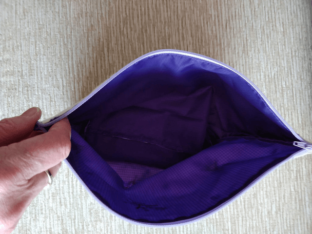 Large Box/Wash/Cosmetic Lavender Sprays Cotton print Fabric with Purple Waterproof Lining