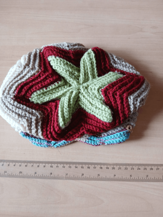 Crochet Hat Multicoloured Zig Zag Pattern