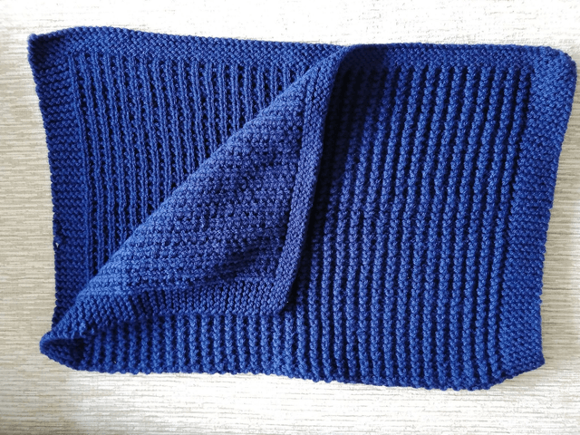 Midnight Blue Baby Blanket Sand Stitch