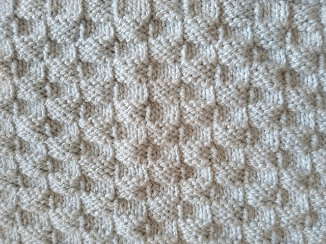 Grey Blanket Hand Knitted in Basket Weave Stitch using Baby Soft Acrylic Yarn