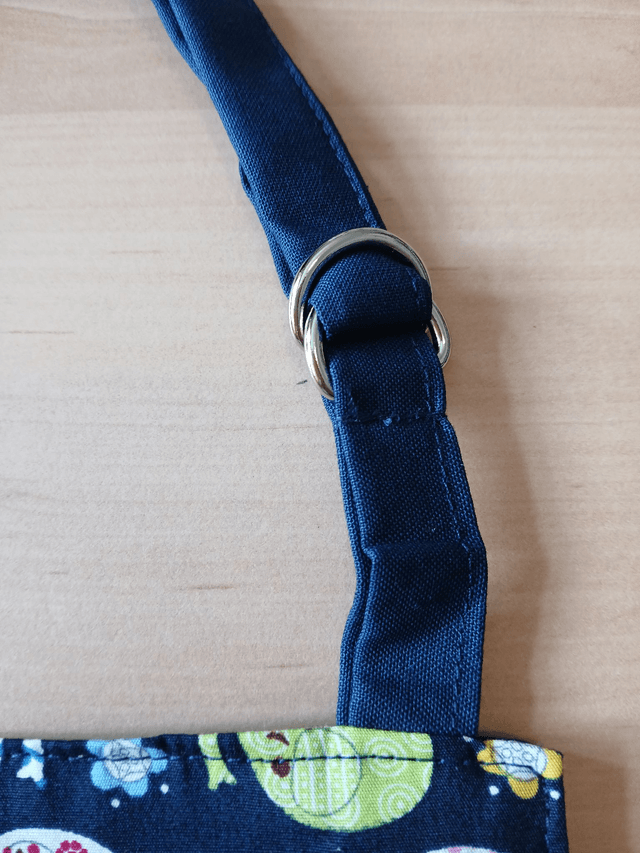 Child's Navy Elephant Print Apron: Fully Lined with Pocket