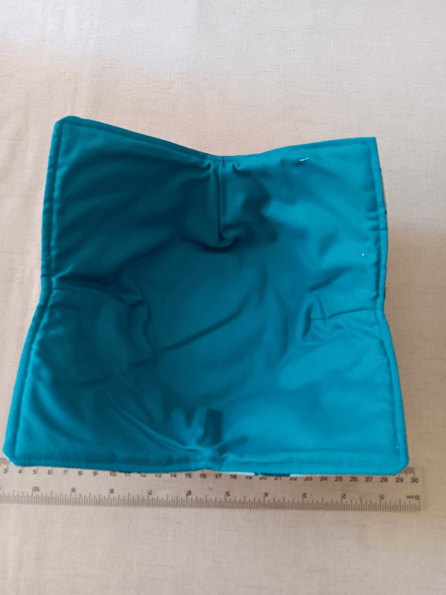 Bowl Cosy Reversible Jade and Blue Floral Print Cotton Fabric