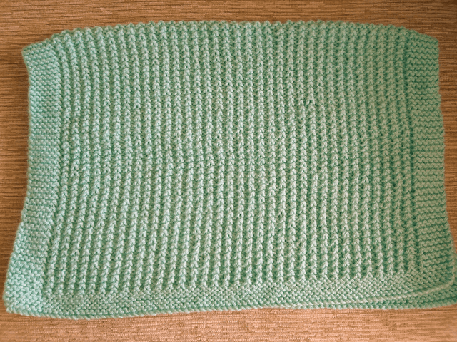 Green Baby Blanket Sand Stitch