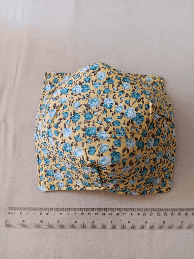 Bowl Cosy Reversible Grey and Yellow Floral Print Cotton Fabric