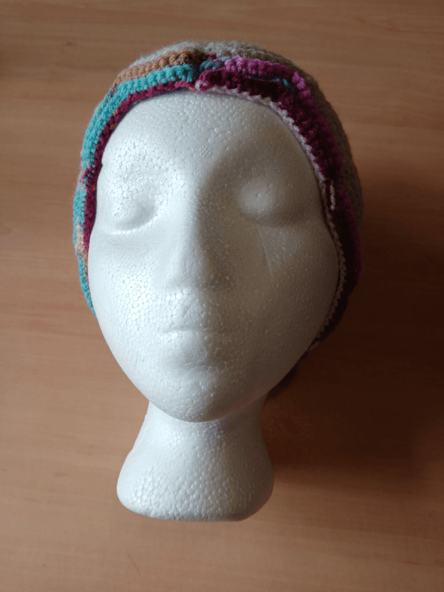 Crochet Hat Multicoloured Zig Zag Pattern