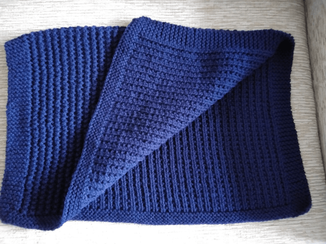 Midnight Blue Baby Blanket Sand Stitch