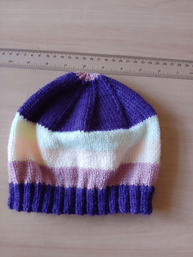 Striped Ladies Beanie Hat (7-13)