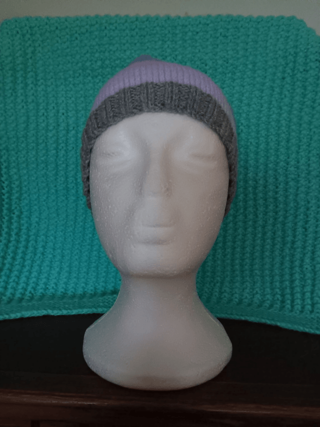 Striped Ladies Beanie Hat (5)