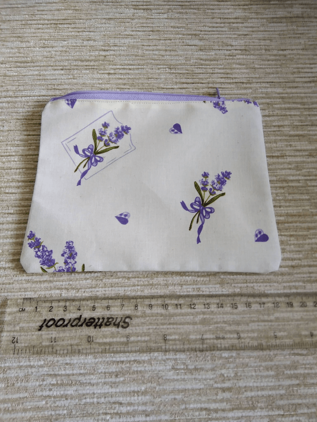 Cosmetic make up bag Lavender Sprays Cotton Fabric