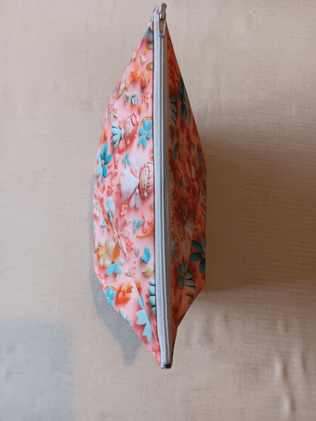 Box/Wash/Cosmetic Bag Little Johnny 3D Fairies Cotton Fabric with White Waterproof Lining