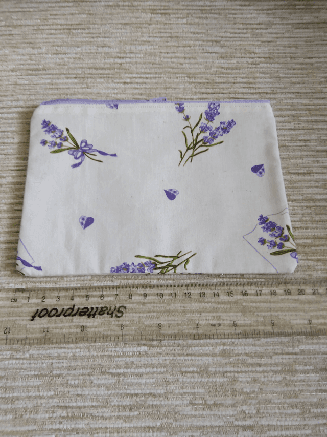Cosmetic make up bag Lavender Sprays Cotton Fabric